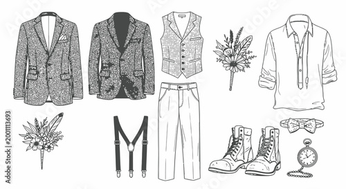 Elegant Men’s Formal Suit and Wedding Accessories Collection