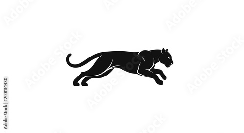 Black Panther Running Fast Silhouette Side 1.