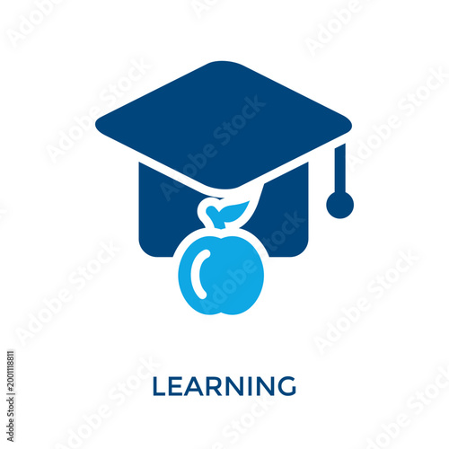 Learning Icon Dual Tone Style. Vector Illustration For Graphic Design
