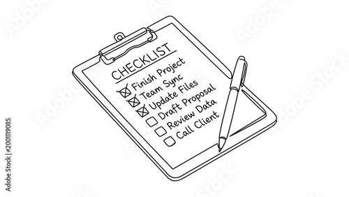 A simple checklist on a clipboard.