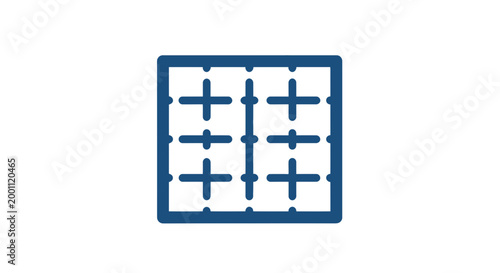 Blue Tic Tac Toe Game Grid Icon.