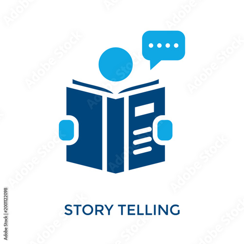 Story Telling Icon Dual Tone Style. Vector Illustration For Graphic Design
