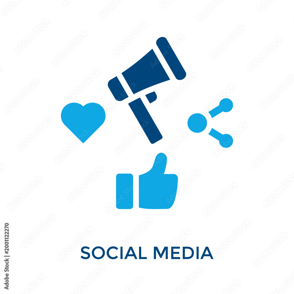 Fototapeta premium Social Media Icon Dual Tone Style. Vector Illustration For Graphic Design