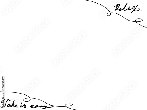 Tableau sur toile freehand frame with a message,  take it easy