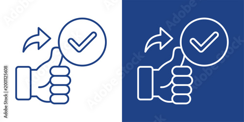 Obraz na plátně Followup Blue And White Icon Style Collection