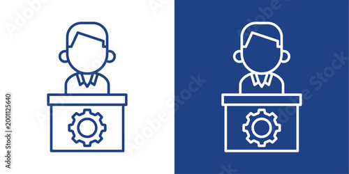 Helpdesk Blue And White Icon Style Collection