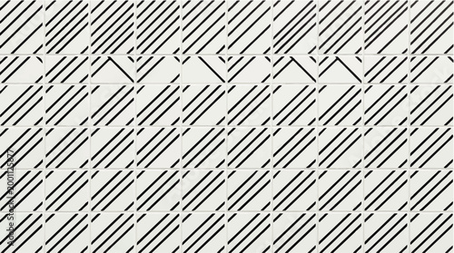 Abstract geometric pattern of black diagonal lines on a white background creating a tiled effect