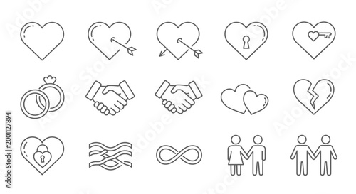 Heart and people relationship symbols.