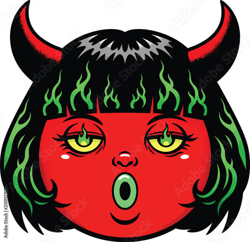 Retro Cartoon Devil Character Illustration
