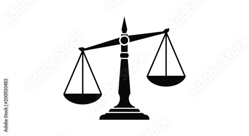Scales of justice silhouette a symbol of fairness and legal equilibrium