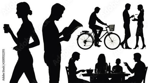 People riding bikes in park