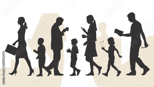 Family walking together outdoors