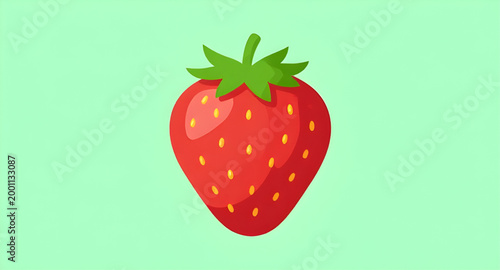 cartoon strawberry illustration, single red strawberry, cute fruit graphic, fresh sweet berry, juicy strawberry icon, playful food design, ripe berry artwork, healthy fruit cartoon, summer fruit clipa
