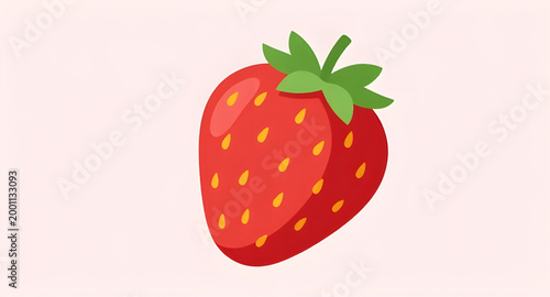 cartoon strawberry illustration, single red strawberry, cute fruit graphic, fresh sweet berry, juicy strawberry icon, playful food design, ripe berry artwork, healthy fruit cartoon, summer fruit clipa