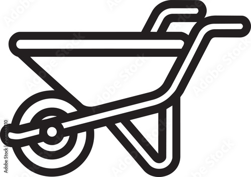 Simple Wheelbarrow Tool Icon For Construction Gardening Transport Equipment Illustration Design