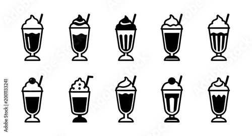 drink, beverage, smoothie, frappe, cold, cup, icon, outline, black, white, straw, refreshment, cafe, liquid, vector, graphic, minimal
