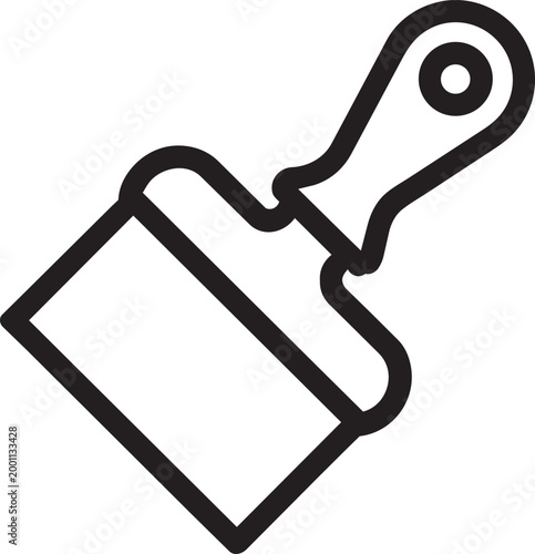 Simple Putty Knife Tool Icon For Scraping Painting Construction Equipment Illustration Design