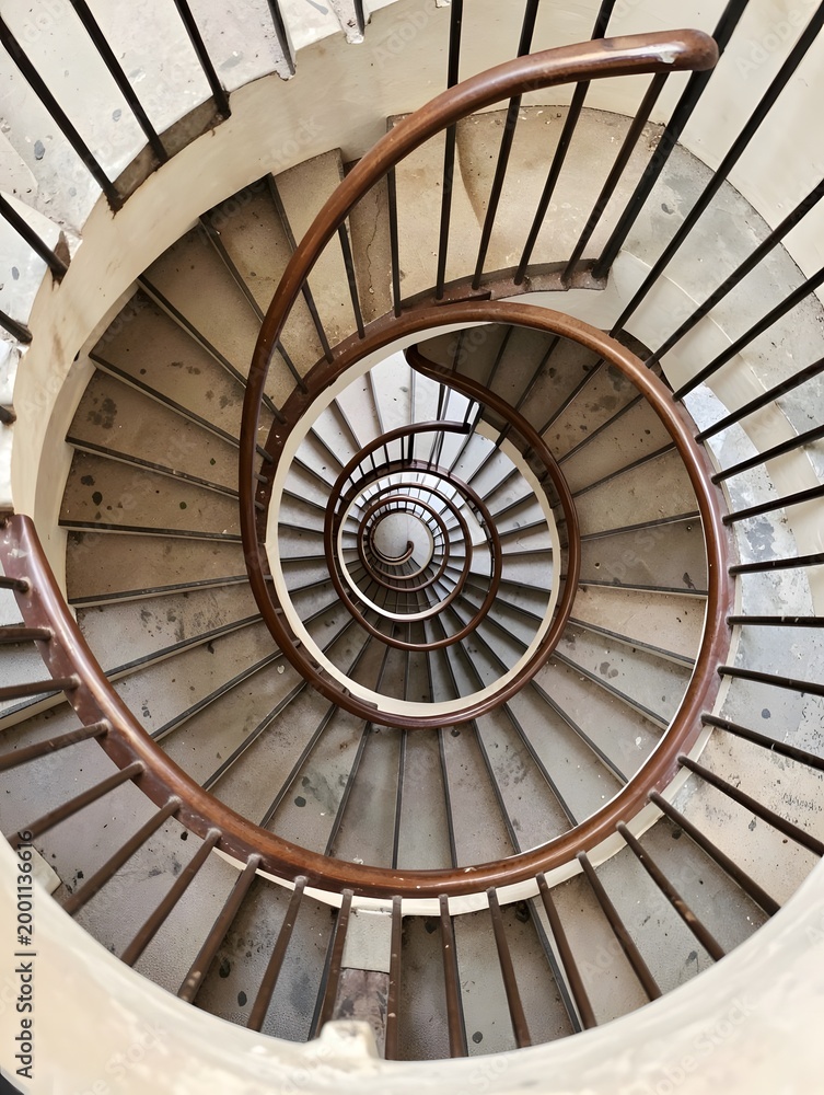 Fototapeta premium Spiral staircase from above