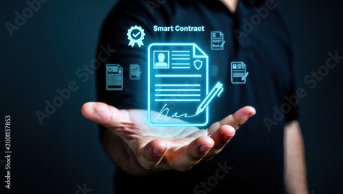 Smart contract automation, blockchain transaction, decentralized automation, crypto transaction, AI-powered contract execution, cloud-based legal document verification, agreements, e-contract system