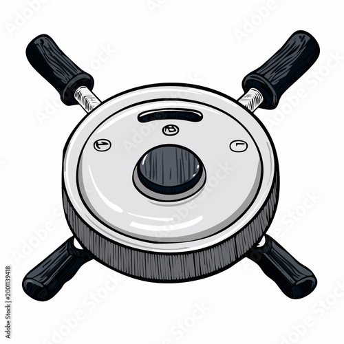 Rowing Machine Handle With Grips Vector Illustration