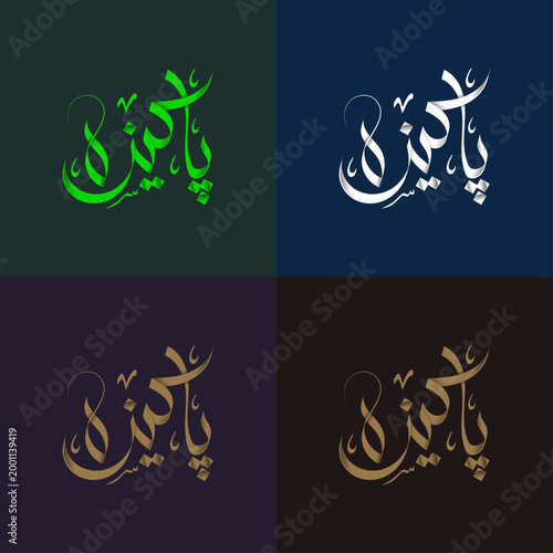 Pakeeza Arabic Calligraphy Logo Design | Custom Arabic Name Typography, Luxury Minimal Logo, Islamic Calligraphy Art