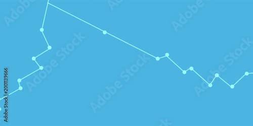 Blue Business Analysis Background with Network Connections and Growth Concept