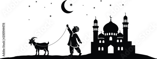 Eid al adha mubarak festive illustration of sacrifice and islamic tradition