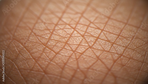 An extreme macro close-up view showing the intricate texture of human skin, highlighting the natural lines, pores, and unique patterns of the epidermis.