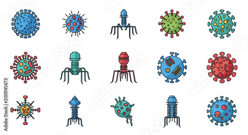 Diverse collection of viruses and bacteriophages.