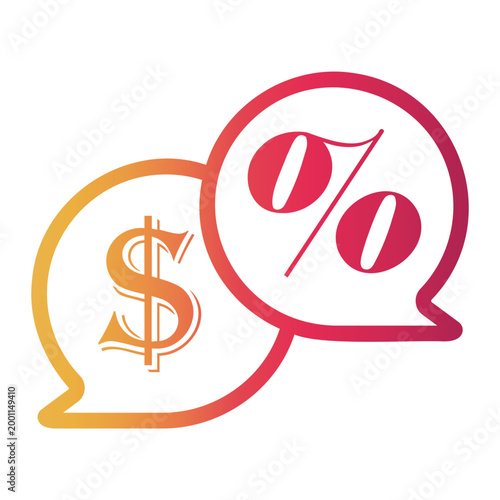 negotiation Line Gradient Icon