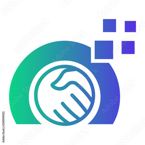 negotiation Line Gradient Icon