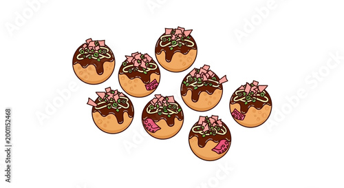 Donuts with chocolate and sprinkles.