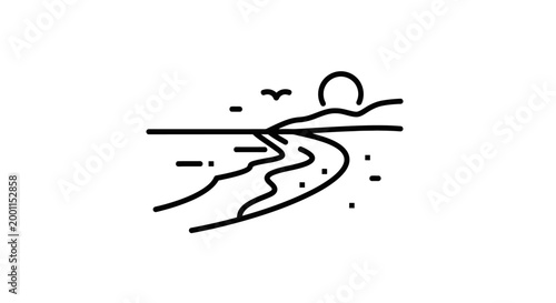 Simple line drawing of a sunset.