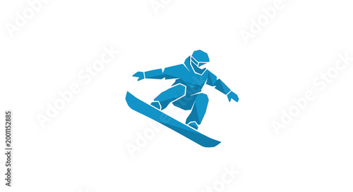 Snowboarder in mid air trick.