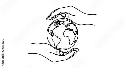 Hands cradling the planet Earth