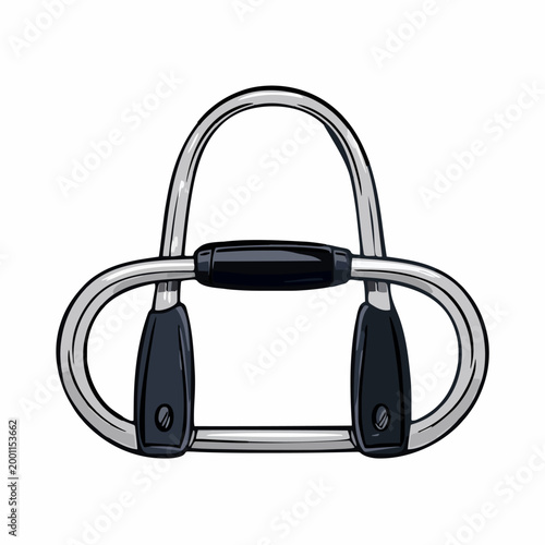 Rowing Machine Handle With Hand Grip, Fitness Equipment Component, Exercise Machine Part, Workout Gear Illustration