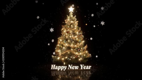 Christmas Tree with Happy New Year Message.