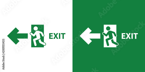 Bild auf Leinwand Emergency exit navigation sign