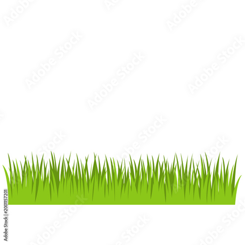Medium green grass strip, nature vegetation element, lawn field, vector illustration icon design.