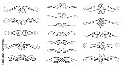 Collection of Decorative Flourishes and Ornate Dividers.