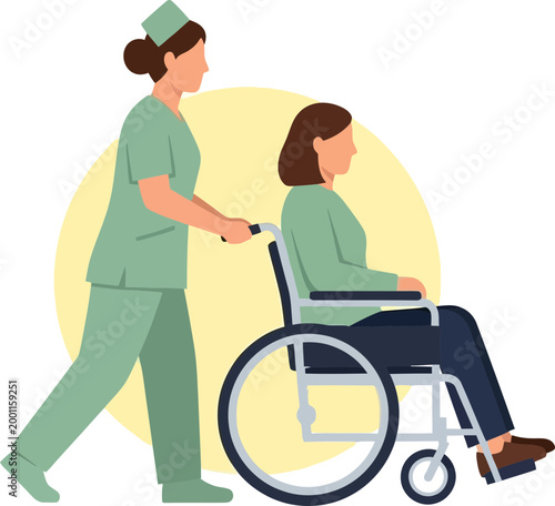 Nurse Assisting Patient in Wheelchair for National Nurse Day Celebration