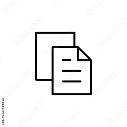 Copy outline icon for duplication