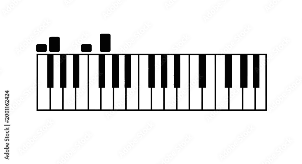 Fototapeta premium Piano Keyboard Music Instrument Keys Black White.