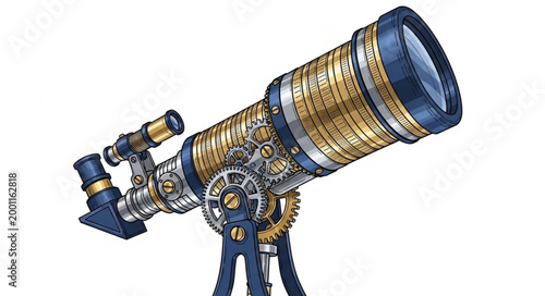 Financial Vision Coin Telescope Vector

