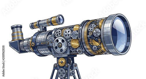 Leadership Forecast Telescope Icon Vector

