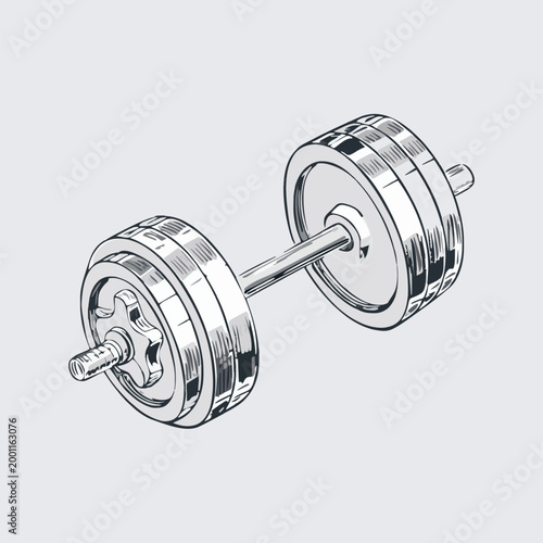 Barbell With Weight Plates Vector Illustration | Fitness Equipment Graphic