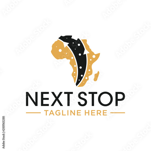 financial line illustration logo in africa