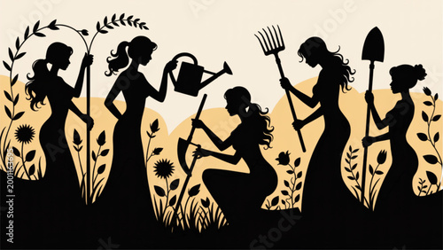 People dancing with flowers in hands