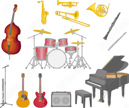 ジャズで使う楽器のアイコンセット