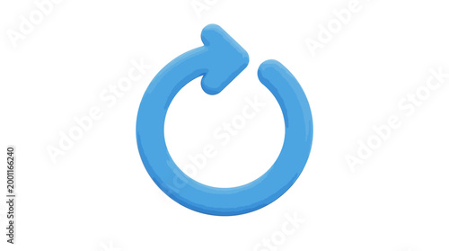 Animated blue arrow symbol indicating process circular motion and repetition